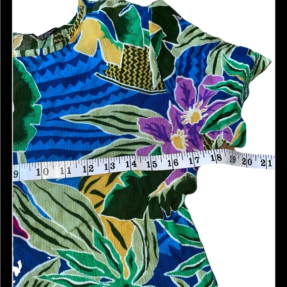 Vintage Sag Harbor Women’s Tropical Floral Shirt Size Small Padded Shoulder EUC - Picture 8 of 8